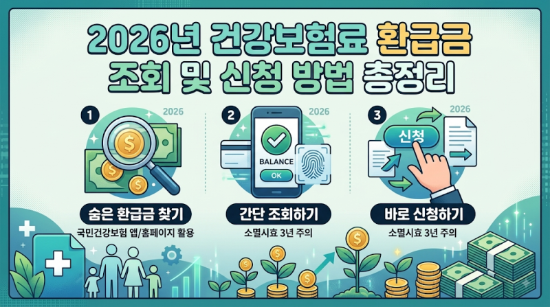 2026년 건강보험료 환급금 조회 및 신청 방법 총정리 (본인부담상한제·미수령 환급금 찾기)