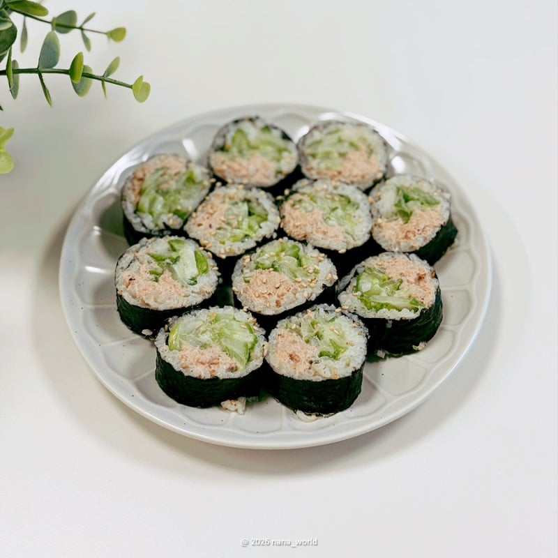 오이참치김밥 만들기, 꼬독한 절임 오이와 고소한 참치마요로 만드는 다이어트김밥 레시피