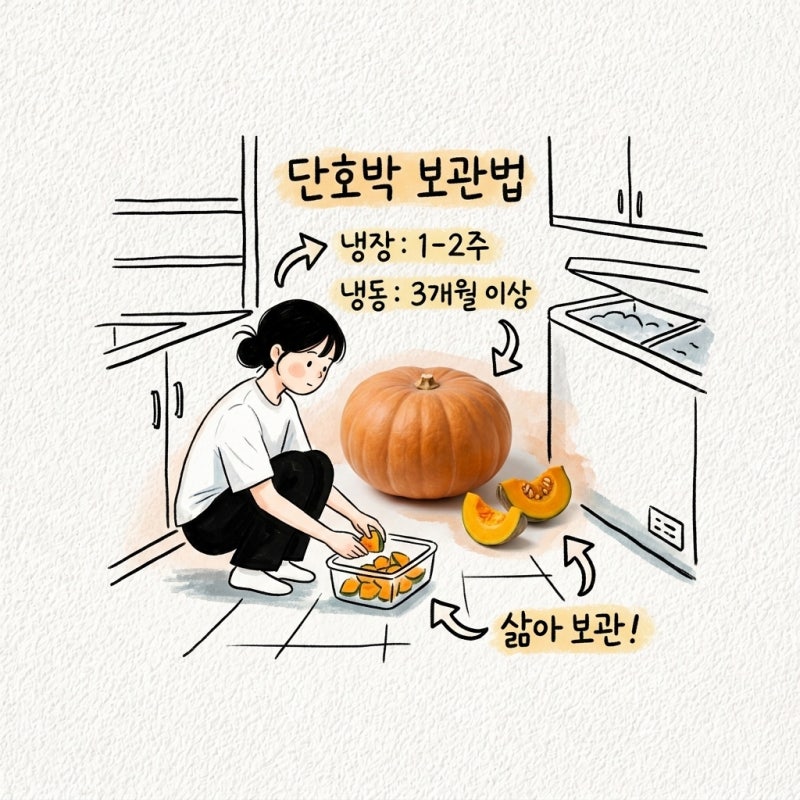 단호박 보관법 냉장 냉동과 찐 단호박 보관 기간까지
