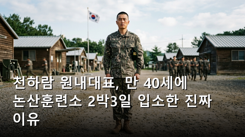 천하람 원내대표, 만 40세에 논산훈련소 2박3일 입소한 진짜 이유
