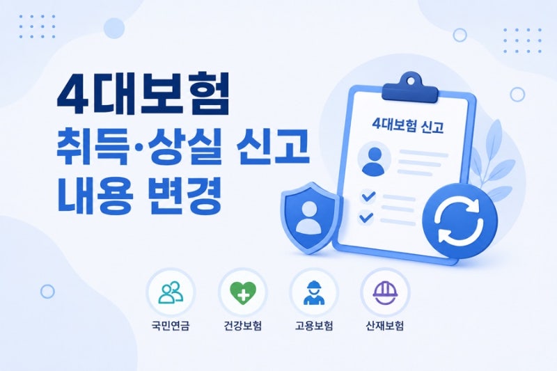 직원 취득/상실신고 등 내용 변경