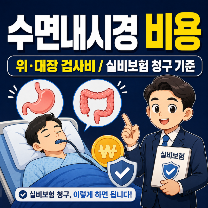 수면내시경 비용 위·대장내시경 검사비와 실비보험 청구 기준