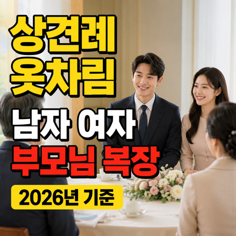 상견례 옷차림 남자 여자 부모님 복장 2026년 기준은