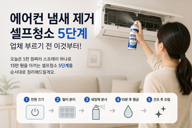 에어컨 냄새 제거 셀프청소 5단계, 업체 부르기 전 이것부터