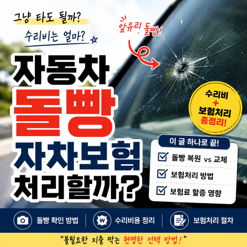 자동차 돌빵 자차보험 처리할까? 앞유리 수리비·보험처리 총정리
