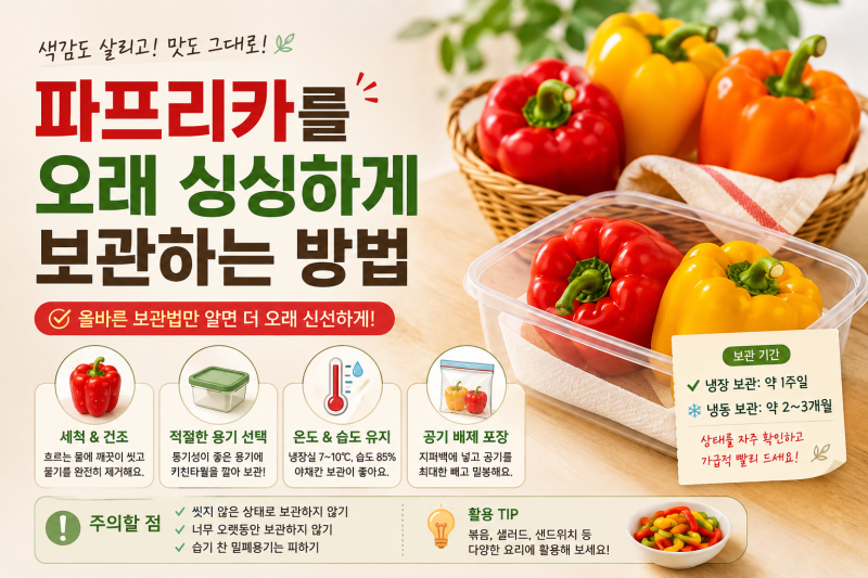파프리카를 오래 싱싱하게 보관하는 방법