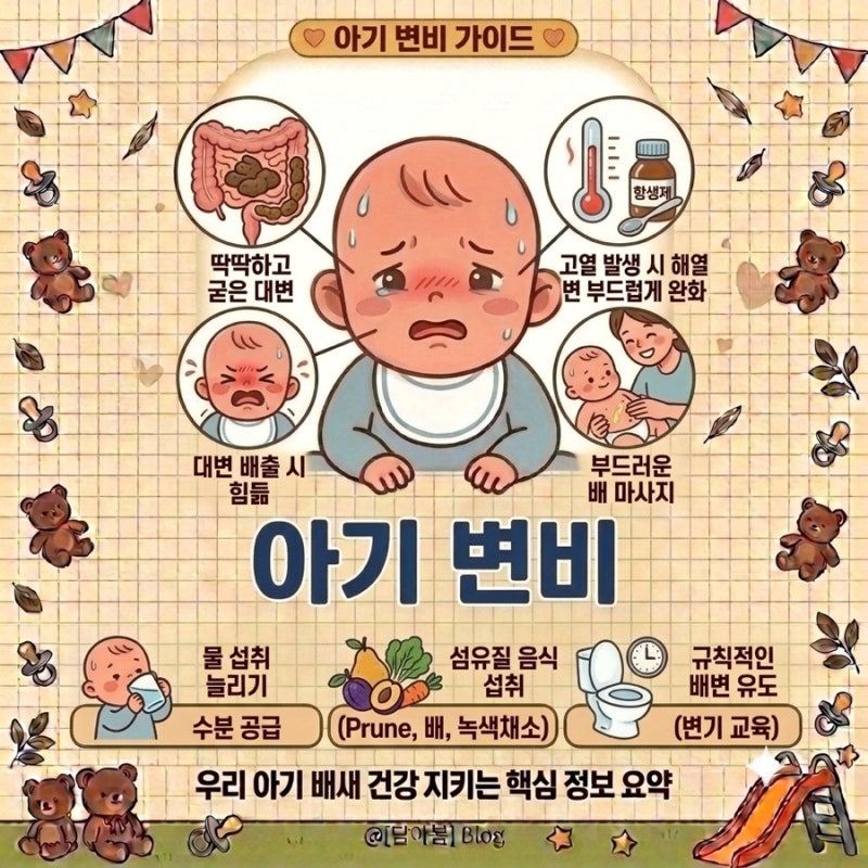 아기 변비 원인, 증상, 대처법, 음식 등 총 정리