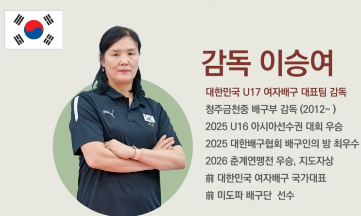 <b>U17여자배구</b> 이승여 감독 누구?...! 믿음의 리더십 45년 만의 U16 아시....