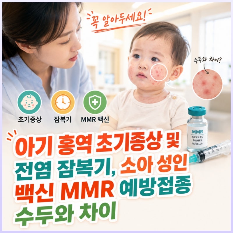 아기 홍역 초기증상 및 전염 잠복기, 소아 성인 백신 MMR 예방접종 수두와 차이
