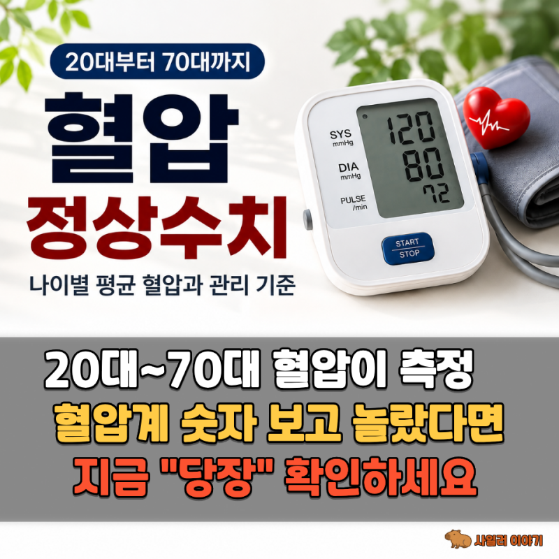 "혈압정상수치" 20대와 70대 혈압이 같아야 할까? "평균수치와 진료기준"은 달랐습니다.