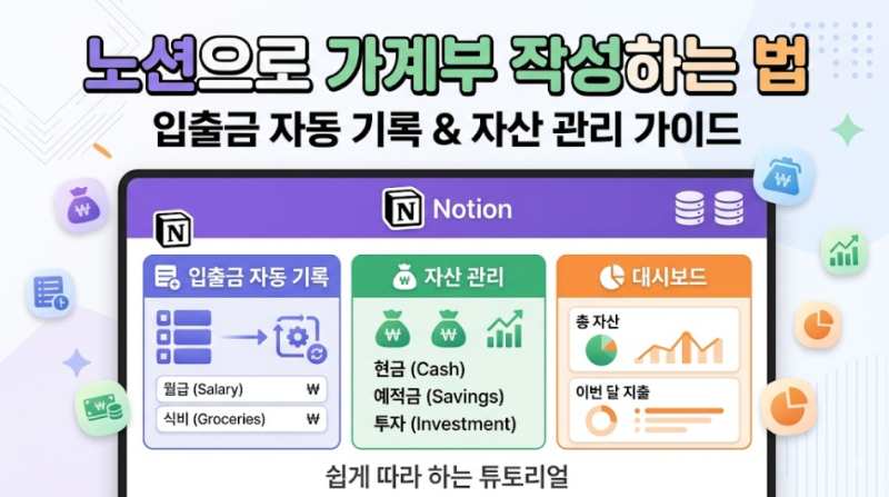 노션(Notion)으로 가계부 작성하는 법: 입출금 자동 기록 및 자산 관리 가이드