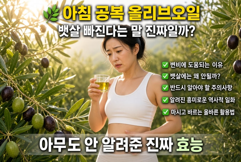 아침 공복 올리브오일, 뱃살 빠진다는 말 진짜일까? 아무도 안 알려준 진짜 효능