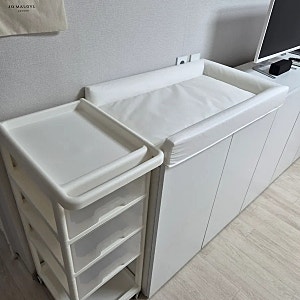 [좁은 집 아기맞이 1.]기저귀 갈이대 대체+아기옷장_이케아 베드라 기저귀교환매트_리뗀 클로....