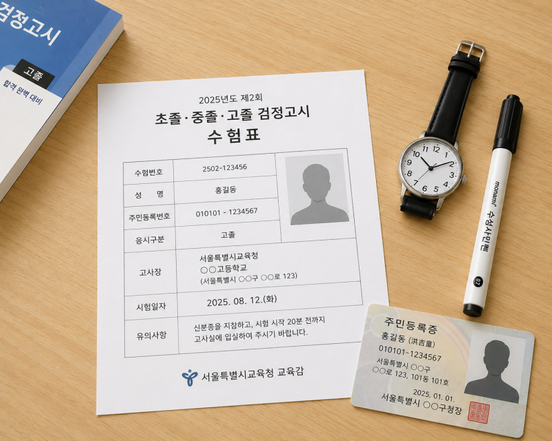 2026 검정고시 완벽 가이드: 초졸·중졸·고졸 학력별 시험 시간표, 당일 입실 시간 및 필수 준....