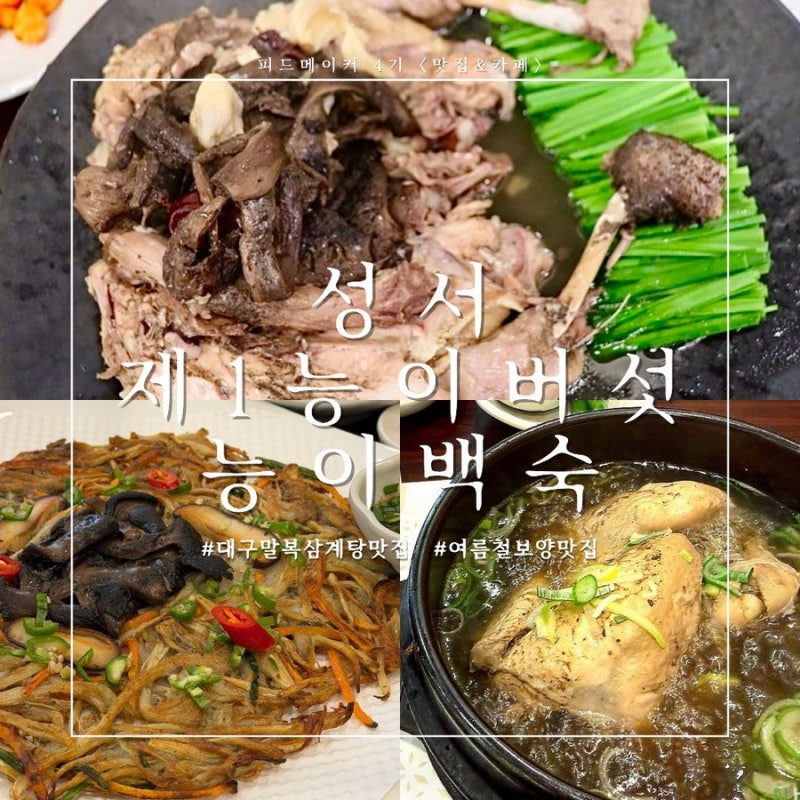 대구 달서구 삼계탕 맛집은 역시 성서제일능이버섯능이백숙