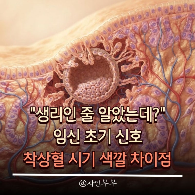 "생리인 줄 알았는데" 임신 초기 신호 착상혈 시기 색깔 차이점
