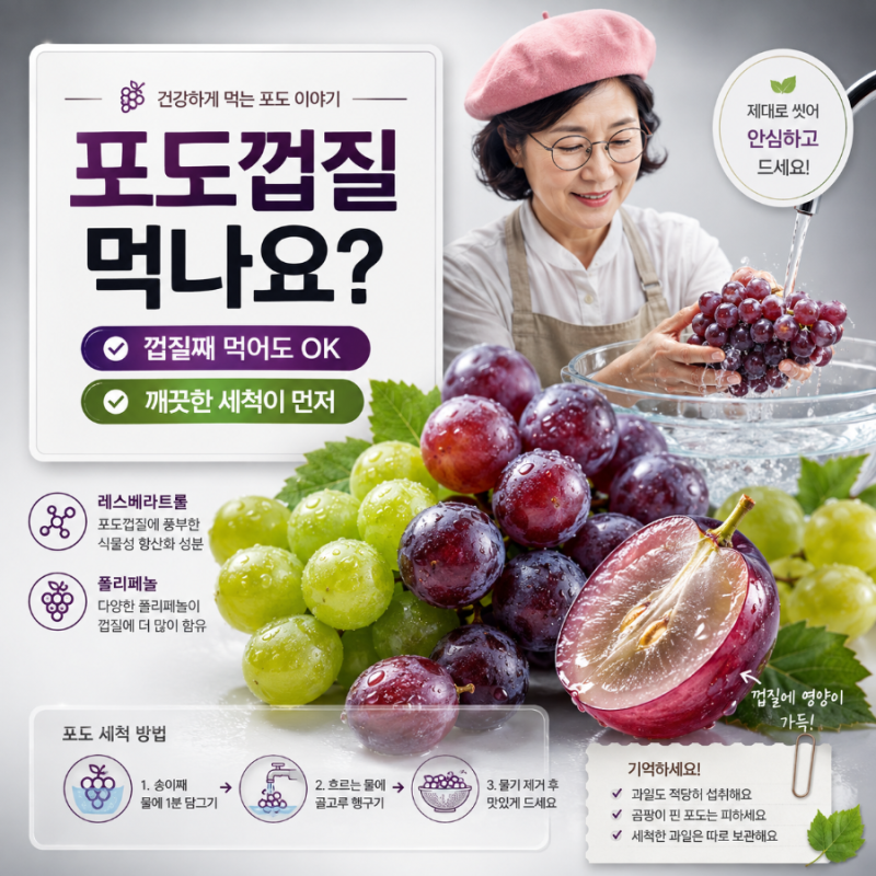 포도껍질 먹나요? 껍질째 먹어도 될까, 제대로 씻는 법까지