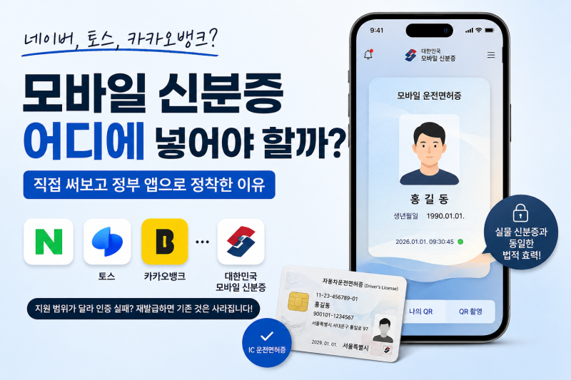 모바일 신분증 어느 앱에 발급받아야 할까? 네이버/토스 쓰다 결국 여기 정착!