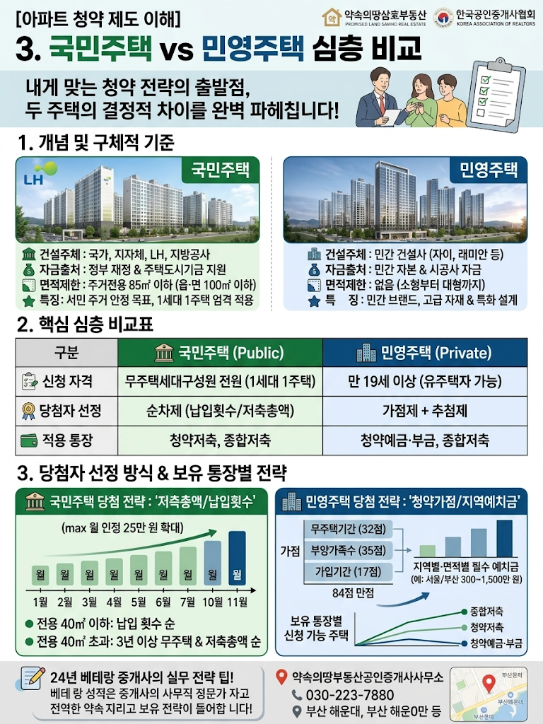 [아파트 청약 제도 이해] 3. 국민주택과 민영주택의 차이 (완벽 심층 비교)