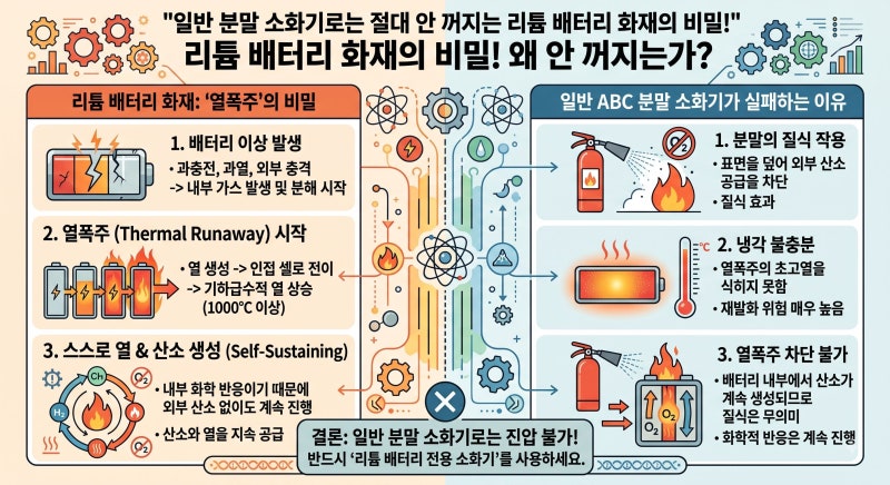 3초 만에 1,000도 도달 '열폭주'! 리튬이온 배터리 화재 원인과 생명을 지키는 실전 대피·진압 ....