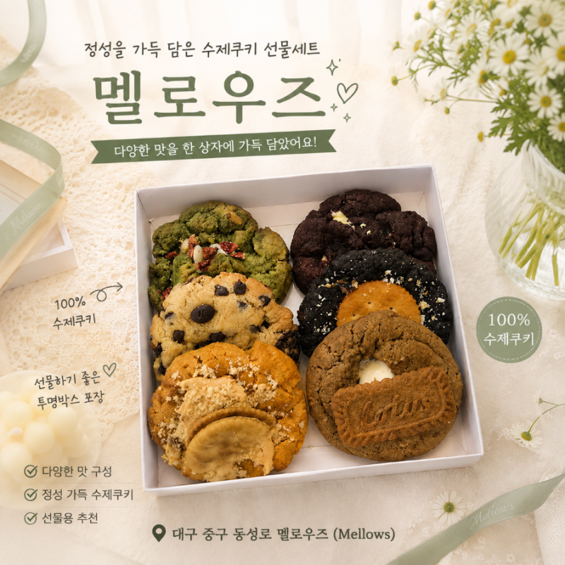 ［대구/중구］대구답례품 추천 대봉동 기념품 멜로우즈, 정성 가득 대구수제쿠키 선물