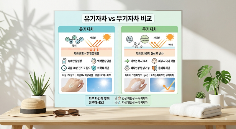 자외선 차단제 완벽 정리: 유기자차 vs 무기자차 차이점부터 올리브영·백화점 추천 아이템까....