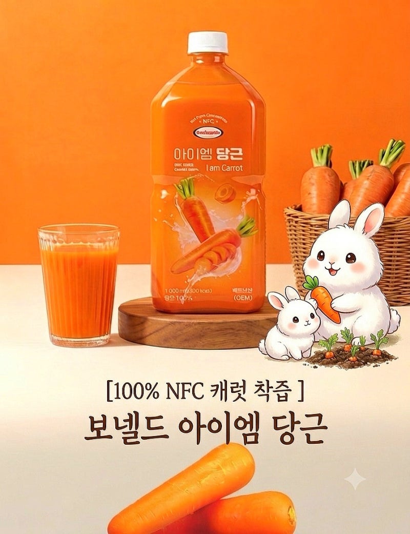 [리뷰]야채 싫어하는 아이와 나를 위한 선택! 보넬드 아이엠 당근 100% NFC 착즙주스 솔직 리뷰
