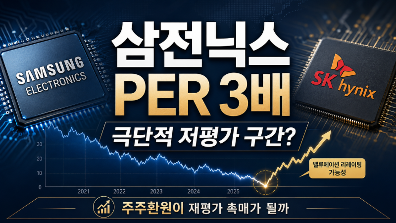 삼성전자·SK하이닉스 PER 3배, 정말 극단적 저평가일까