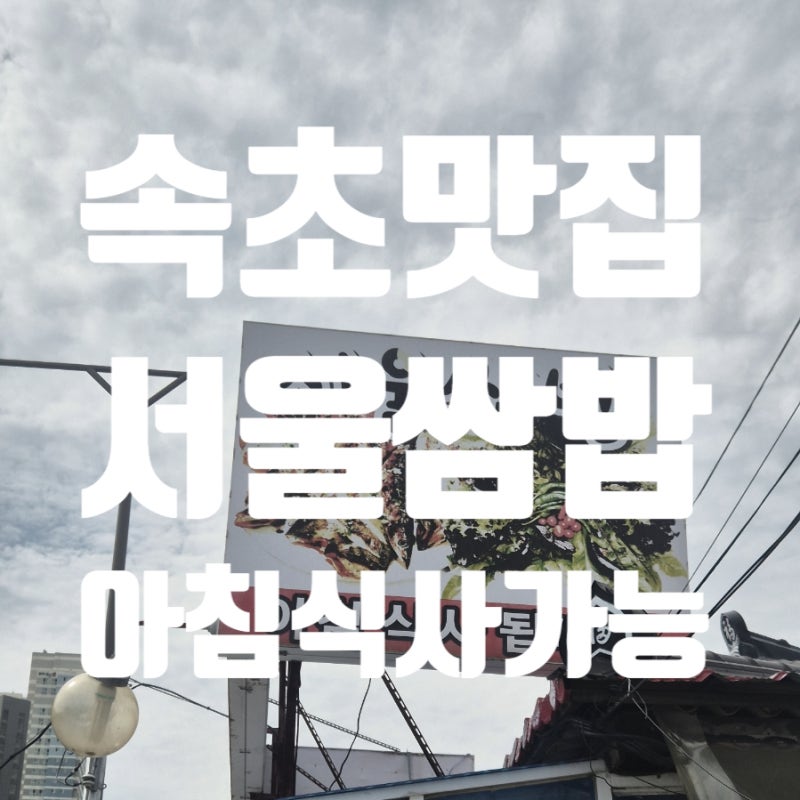 속초 현지인 맛집 서울쌈밥 아침식사가능 제육쌈밥 추천
