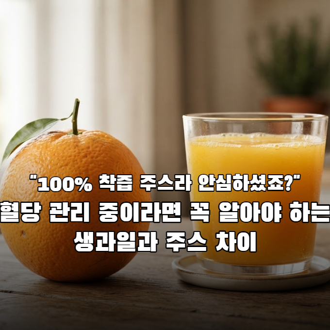 "100% 착즙 주스라 안심하셨죠?" 혈당 관리 중이라면 꼭 알아야 하는 생과일과 주스 차이