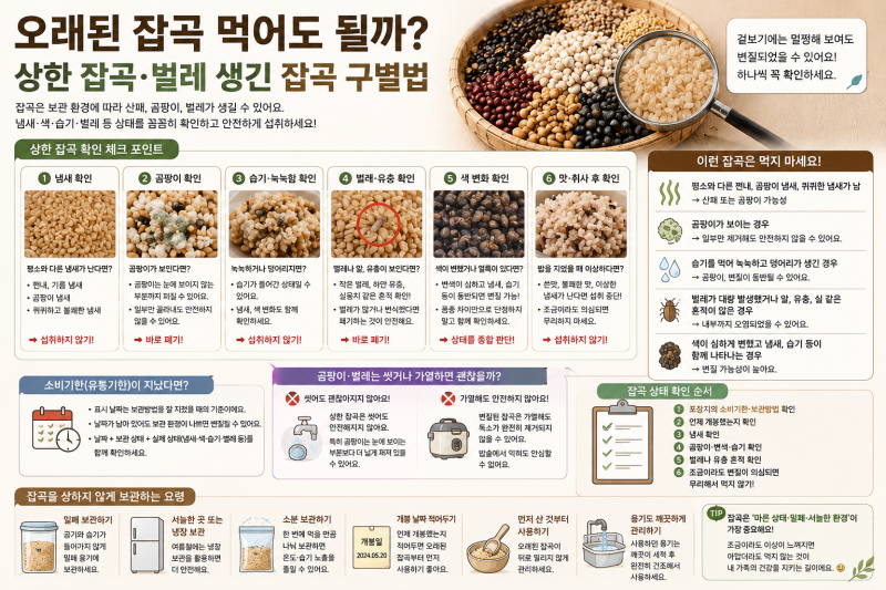 오래된 잡곡 먹어도 될까? 상한 잡곡·벌레 생긴 잡곡 구별법