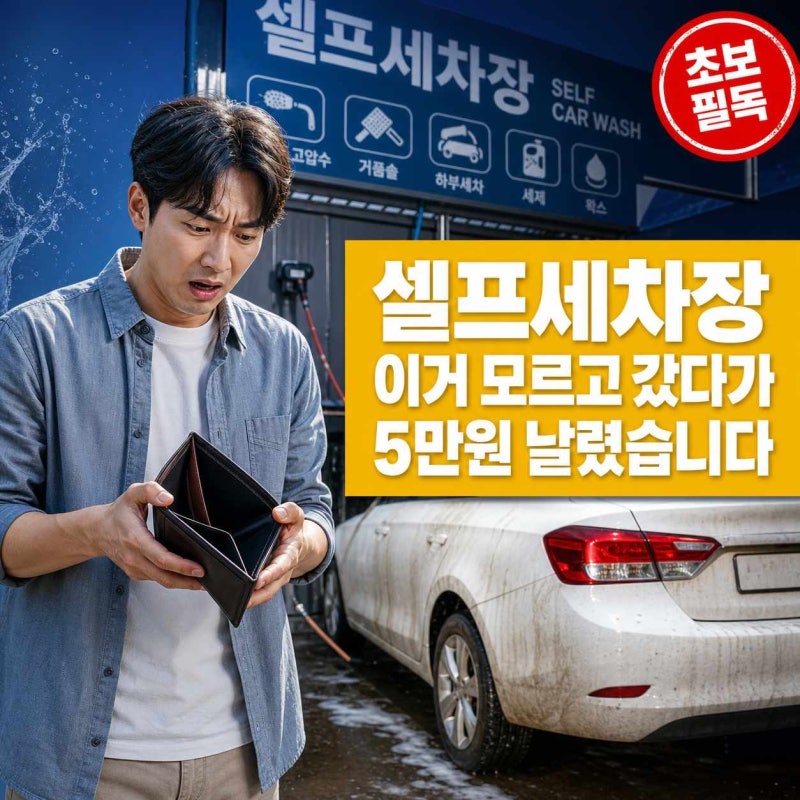 셀프세차장 이용순서 완벽정리 | 초보도 5,000원으로 광택 내는 7단계 사용법 (＋추천 세차용....