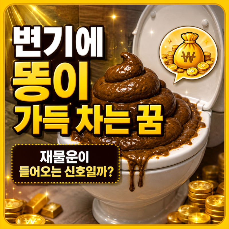 변기에 똥이 가득 차는 꿈 (재물운이 들어오는 신호일까?)