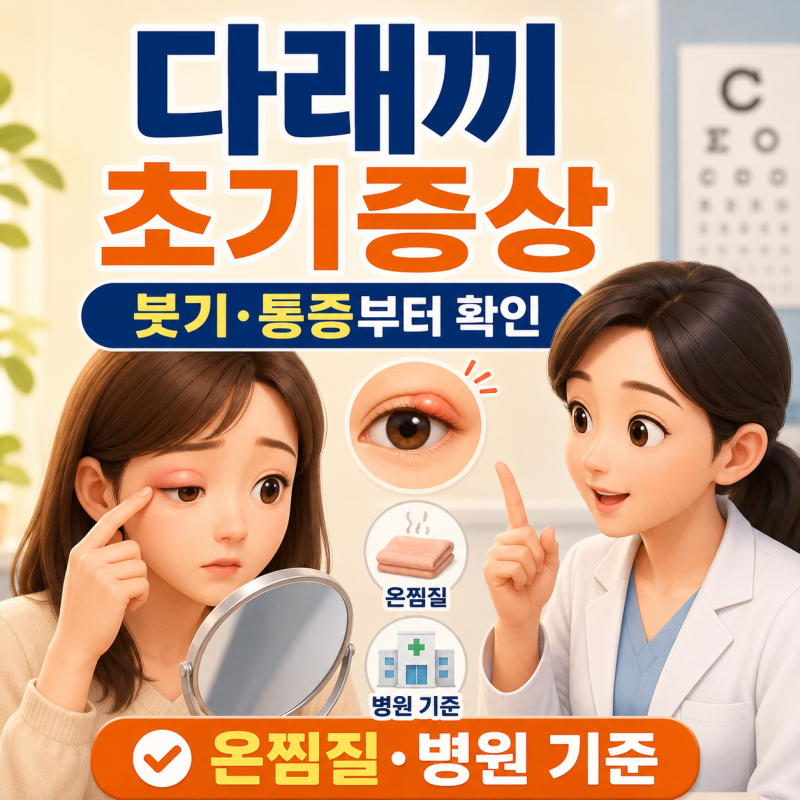 다래끼 초기증상은 어떻게 나타날까? 원인과 온찜질·병원 가야 할 때