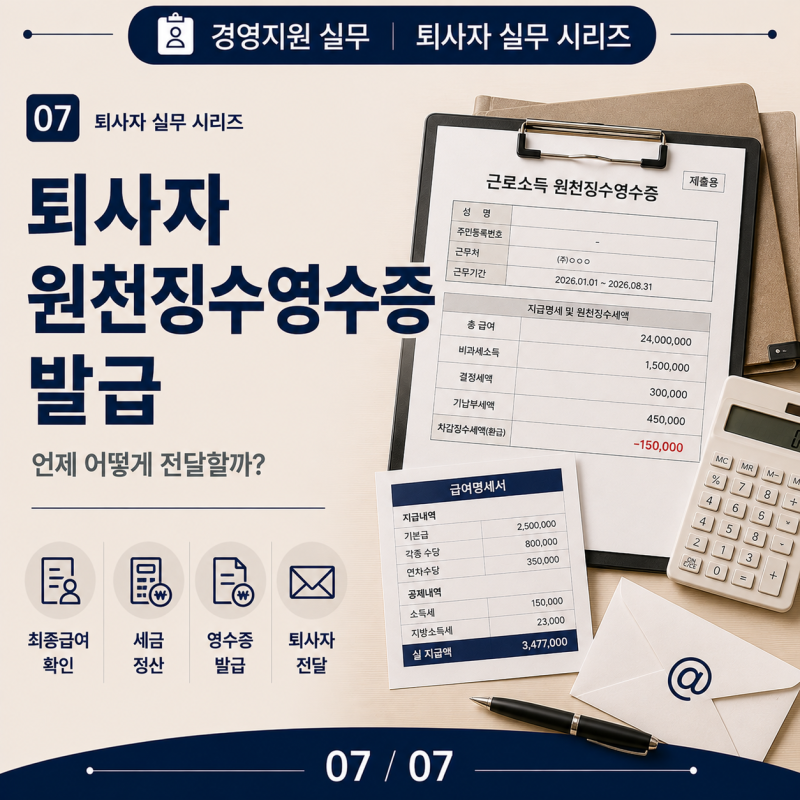 퇴사자 원천징수영수증 발급 | 언제 어떻게 전달할까?