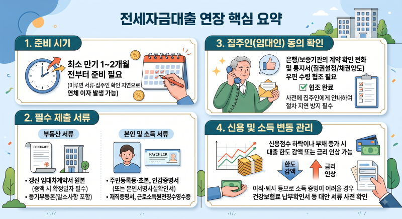 전세자금 대출 연장 시 필요한 서류와 주의 사항 체크리스트