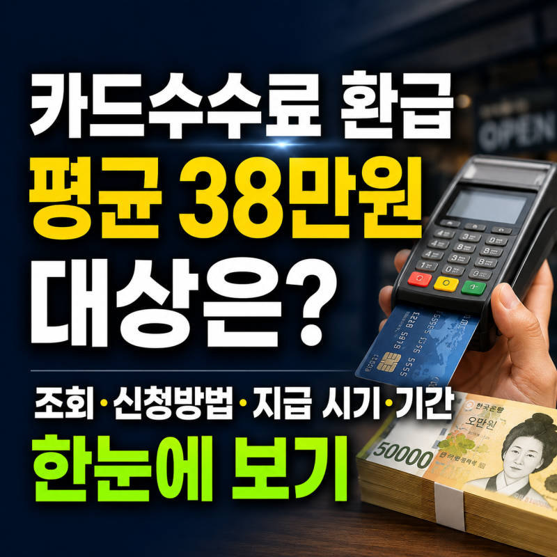 카드수수료 환급 평균 38만원 대상은? 소상공인 조회·신청방법·지급 시기·기간 한눈에 보기