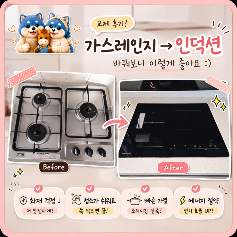 가스레인지에서 인덕션으로 교체 후기｜설치·철거 과정과 실제 비용