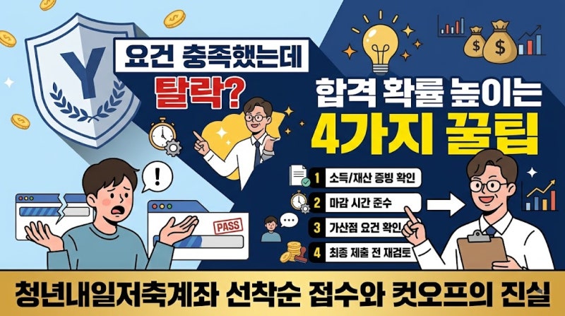 청년내일저축계좌 요건 충족했는데 탈락? 합격 확률 높이는 4가지 꿀팁