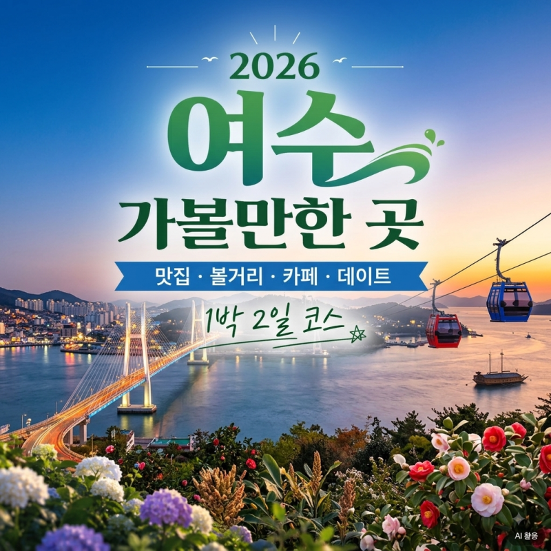 여수 가볼만한곳 1박 2일 여행코스 추천 (현지인맛집/카페/데이트/볼거리 등)