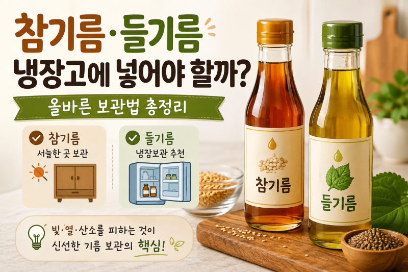 참기름·들기름 냉장보관 해야 할까? 개봉 후 올바른 보관법