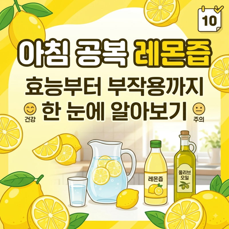 아침 공복 레몬수 한 잔의 기적? 효능부터 올리브오일 조합, 부작용까지 총정리
