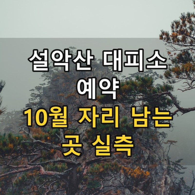 설악산 대피소 예약 방법 총정리 2026 - 10월 단풍철 잔여석 실측, 소청은 0일인데 수렴동은 15....