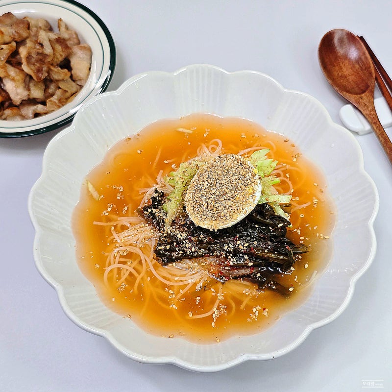 10분 컷 시원한 냉국수, 열무물국수 레시피 냉면육수 김치말이국수 만들기