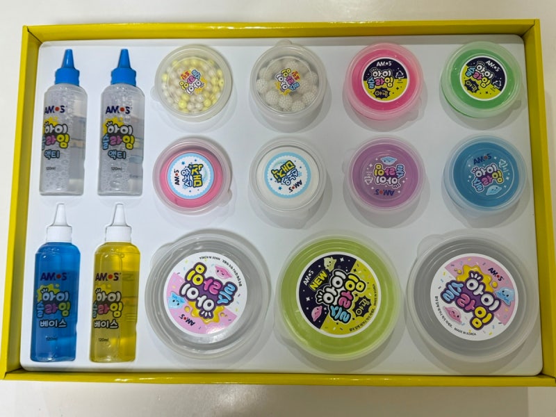 아모스 아이슬라임 DIY 야광세트 만드는 법 옷에 묻은 슬라임 지우는 법