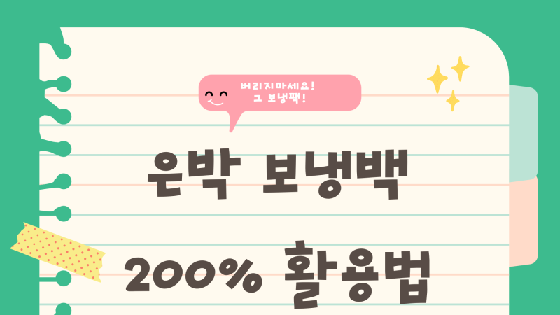 버리지 마세요, 그 보냉팩! — 은박 보냉백 200% 활용법 ❄️