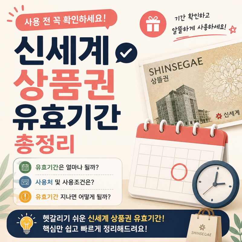 신세계 상품권 유효기간 총정리, 사용 전 꼭 확인하세요