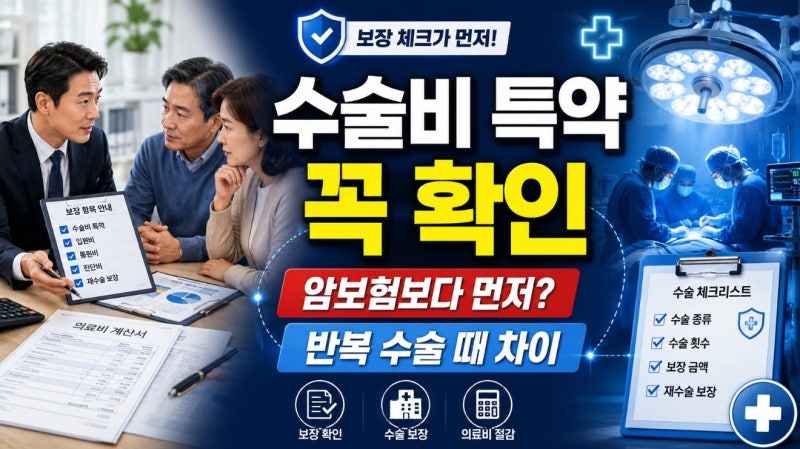 암보험보다 먼저 확인해야 할 수술비 특약, 반복 수술 때 차이가 나는 이유