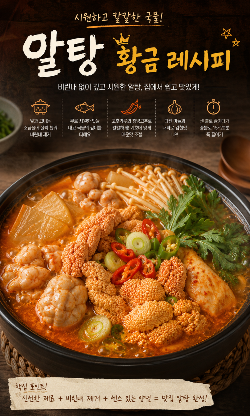 알탕 황금 레시피, 집에서도 시원하고 칼칼하게 끓이는 법