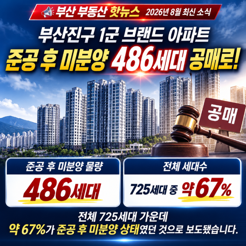 부산 미분양 8천 가구 시대… 지금 부산 아파트를 사도 될까?｜2026년 8월 부동산 핫뉴스